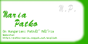 maria patko business card