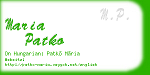 maria patko business card